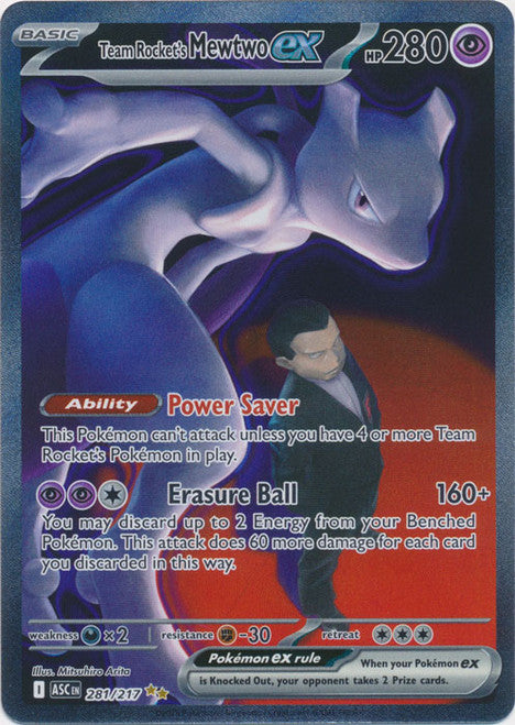 Ascended Heroes 281/217 Team Rocket's Mewtwo ex